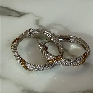 Judith Ripka Sterling braided silver earrings